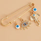 Jewelry ins geometric devil's eye pendant chest pendant pin female trend exaggerated pin accessories
