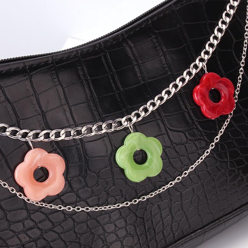 Versatile Bag Accessories Acrylic Chain Flower Petal Pendant Decoration Ladies Bag Pendant