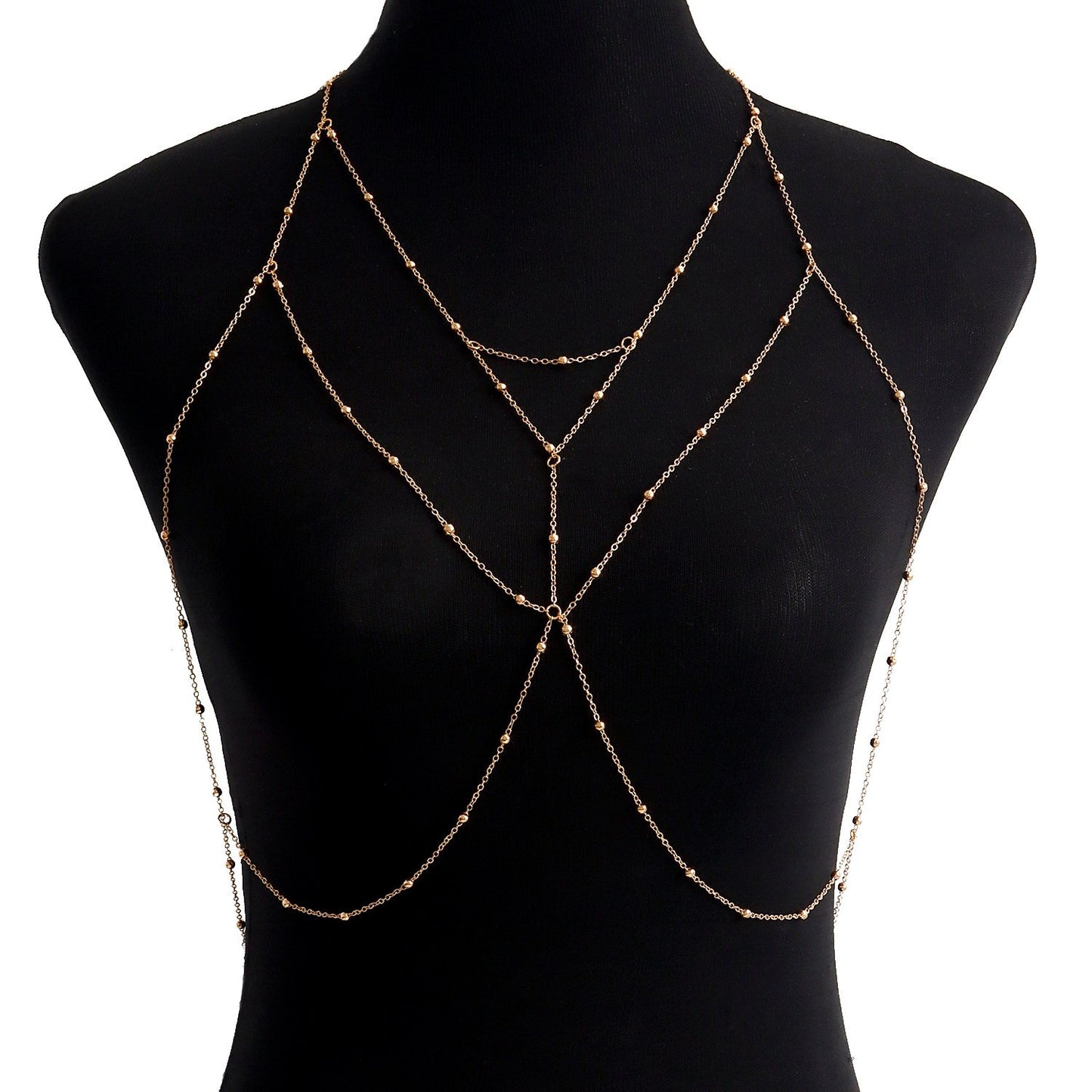Ornament Simple Sexy Cross Bead Chain Chest Chain Female Sweet Cool Night Hanging Neck Tassel Body Chain