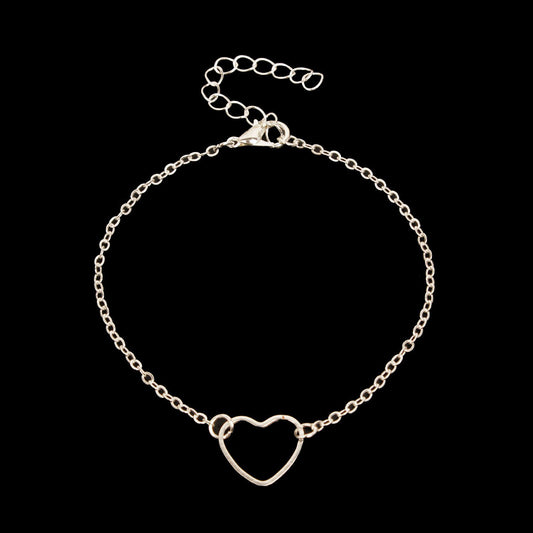 Fashion Heart Shape Alloy Simple Popular Cheap Ladies Peach Heart Jewelry Bracelet