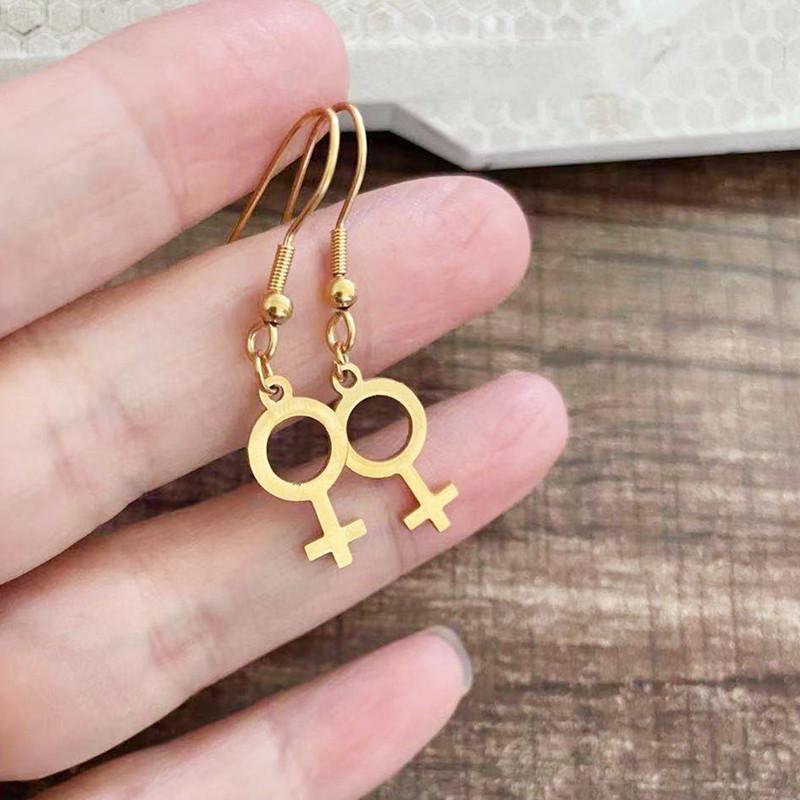 316L Titanium Steel Colorfast Feminine Symbol Earrings Feminist Trinkets