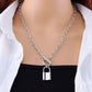 Fashion Trend Jewelry Simple Versatile OT Buckle Lock Accessories Retro Lock Necklace Female