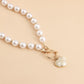 Jewelry ins simple imitation pearl love pendant necklace female clavicle chain sweet cool necklace choker