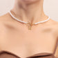 Explosive simple imitation pearl chain letter A pendant necklace female choker pearl necklace