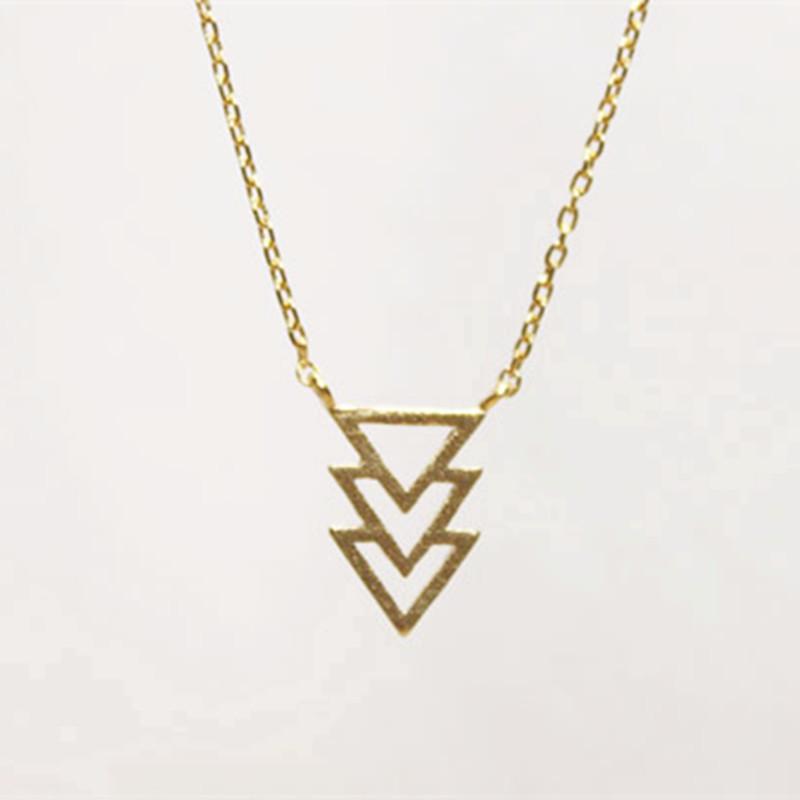 Jewelry Minimalist Geometric Armband Three Triangle Necklace Female Pendant