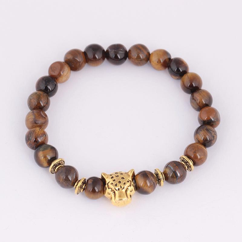 Fashion Leopard Bracelet Raw Stone Bracelet Personality Creative Animal Leopard Head Hand Jewelry