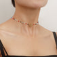 Jewelry Fashion Temperament Colorful Crystal Glass Beads Necklace Simple OT Buckle Short Flower Necklace