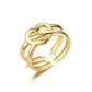 Fashion opening heart-shaped titanium steel ring 24K gold stainless steel couple ring