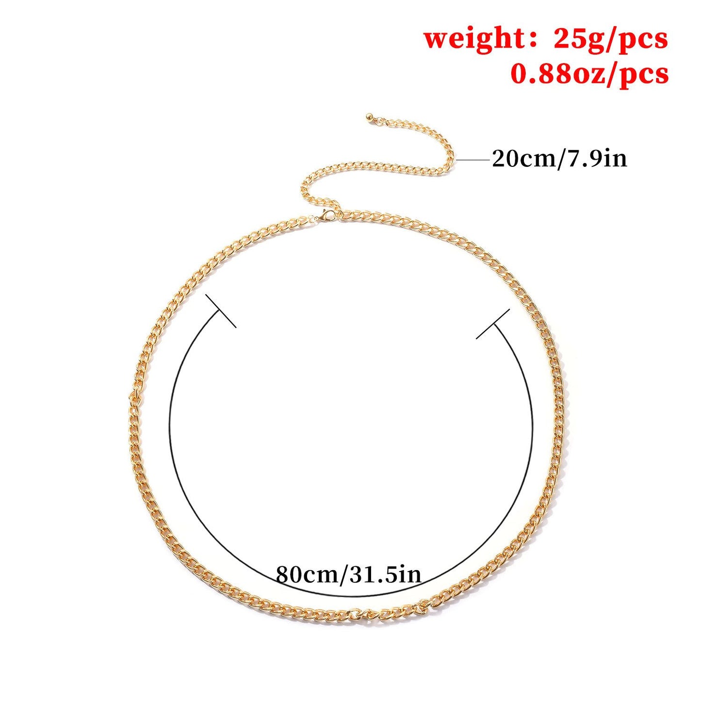 Jewelry Punk Exaggerated Metal Chain Body Chain Ladies Sexy Retro Single Layer Alloy Waist Chain