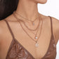 N168 punk snake-shaped stacked necklace disc LOVE water drop diamond personality retro multi-layer necklace