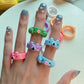 Jewelry simple octopus bear animal resin ring candy color cartoon three-dimensional ring