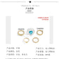 Jewelry Vintage Diamond Gem Heart Shaped Ring Set Simple Star Geometric Ring Jewelry