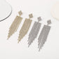 E1738 Jewelry Long Rhinestone Tassel Exaggerated Earrings Personality Temperament Internet Celebrity Earrings Female