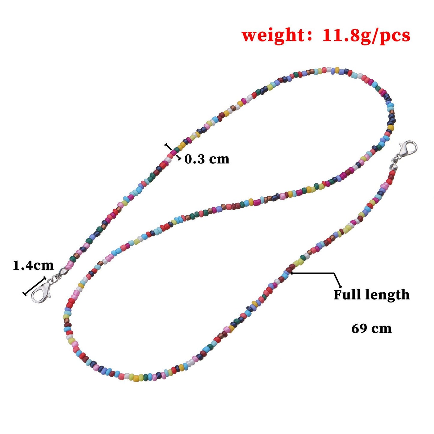 Jewelry Fashion Simple Mixed Color Rice Bead Glasses Chain Multifunctional Mirror Accessories Hanging Neck Mask Rope