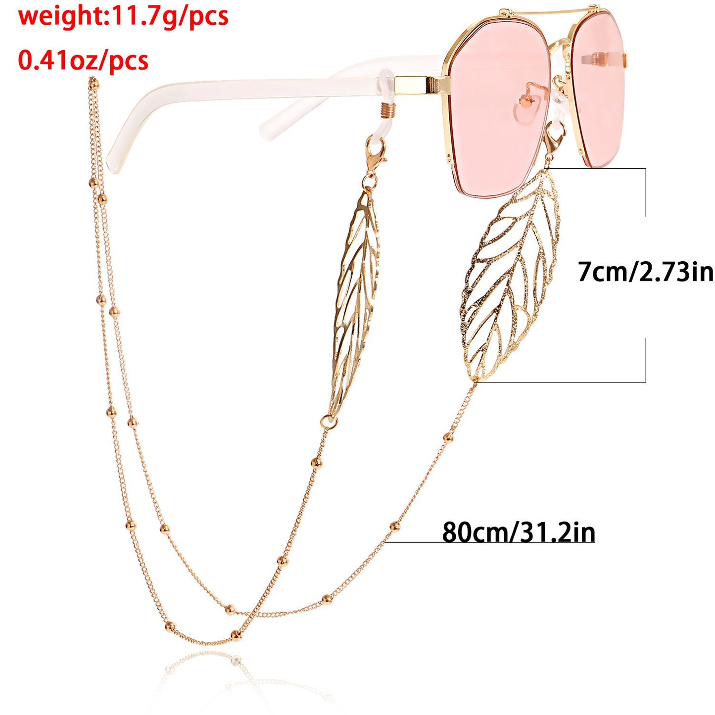 Mask hanging chain glasses chain leaf love mask chain peach heart ins metal glasses chain