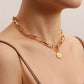 Necklace Explosive Accessories Exaggerated Punk Metal Cuban Chain Necklace Light Luxury Letter A Double Necklace Female