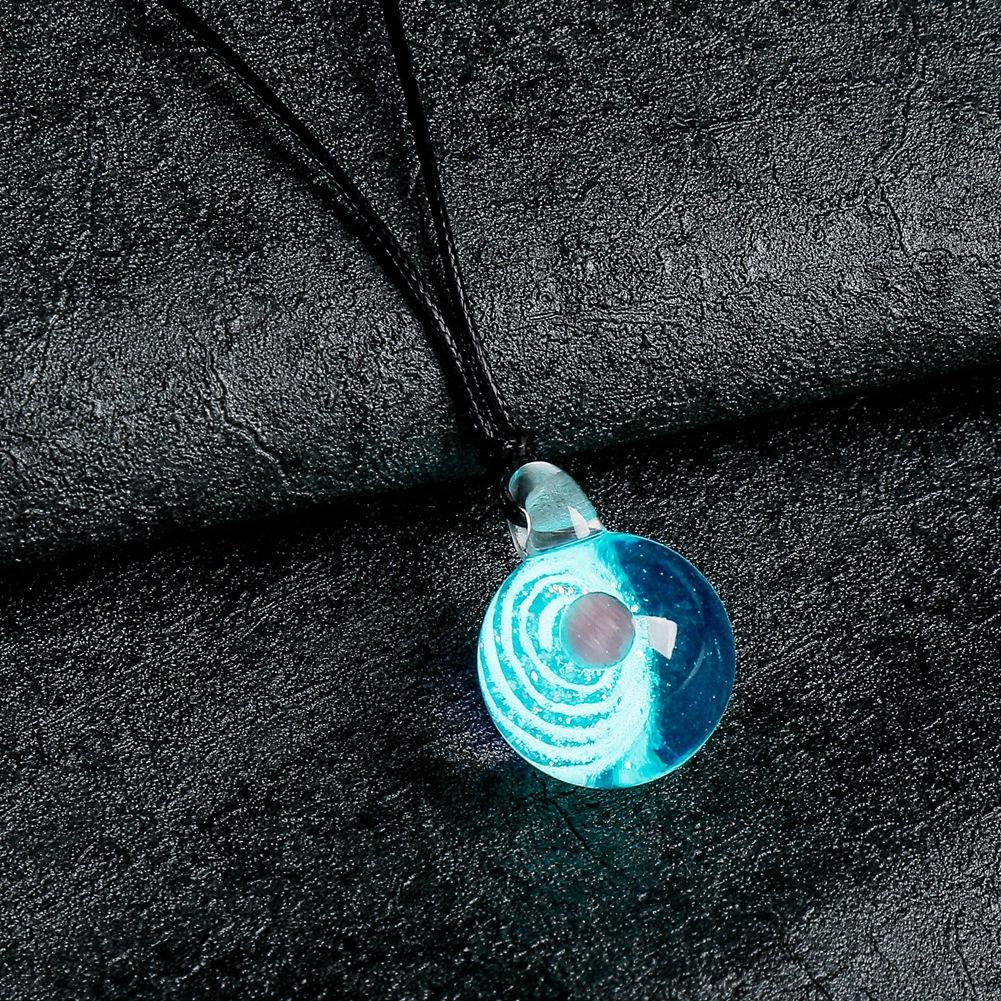 Creative Handmade Jewelry Luminous Symphony Transparent Resin Star Ball Pendant Wax Rope Necklace Female
