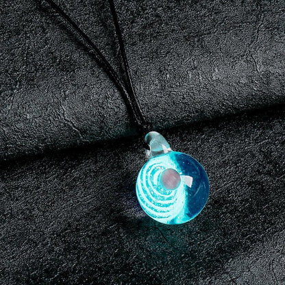 Creative Handmade Jewelry Luminous Symphony Transparent Resin Star Ball Pendant Wax Rope Necklace Female