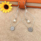 Long Geometric Frosted Imitation Pearl Earrings Internet Celebrity Live Pet Fan Gift