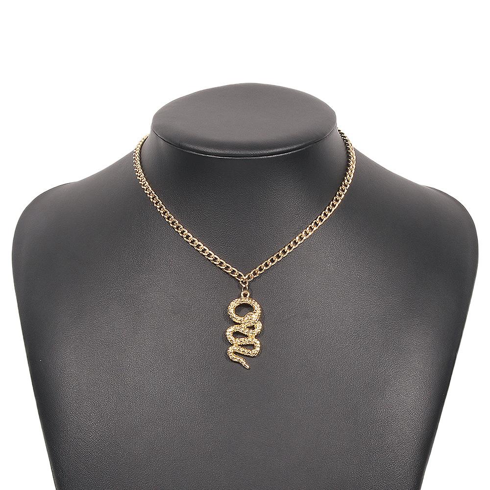 N8759 Jewelry Single Layer Simple Punk Snake Necklace Retro Versatile Niche Alloy Necklace