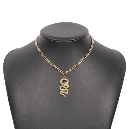 N8759 Jewelry Single Layer Simple Punk Snake Necklace Retro Versatile Niche Alloy Necklace