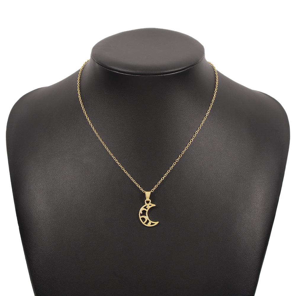 N9125 Sun Moon Pendant Necklace Niche Ladies Fashion Necklace Hong Kong Light Luxury Simple Clavicle Chain