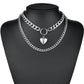 Accessories Retro Creative Heart Pendant Necklace Can Open Double Layer Women's Necklace Necklace