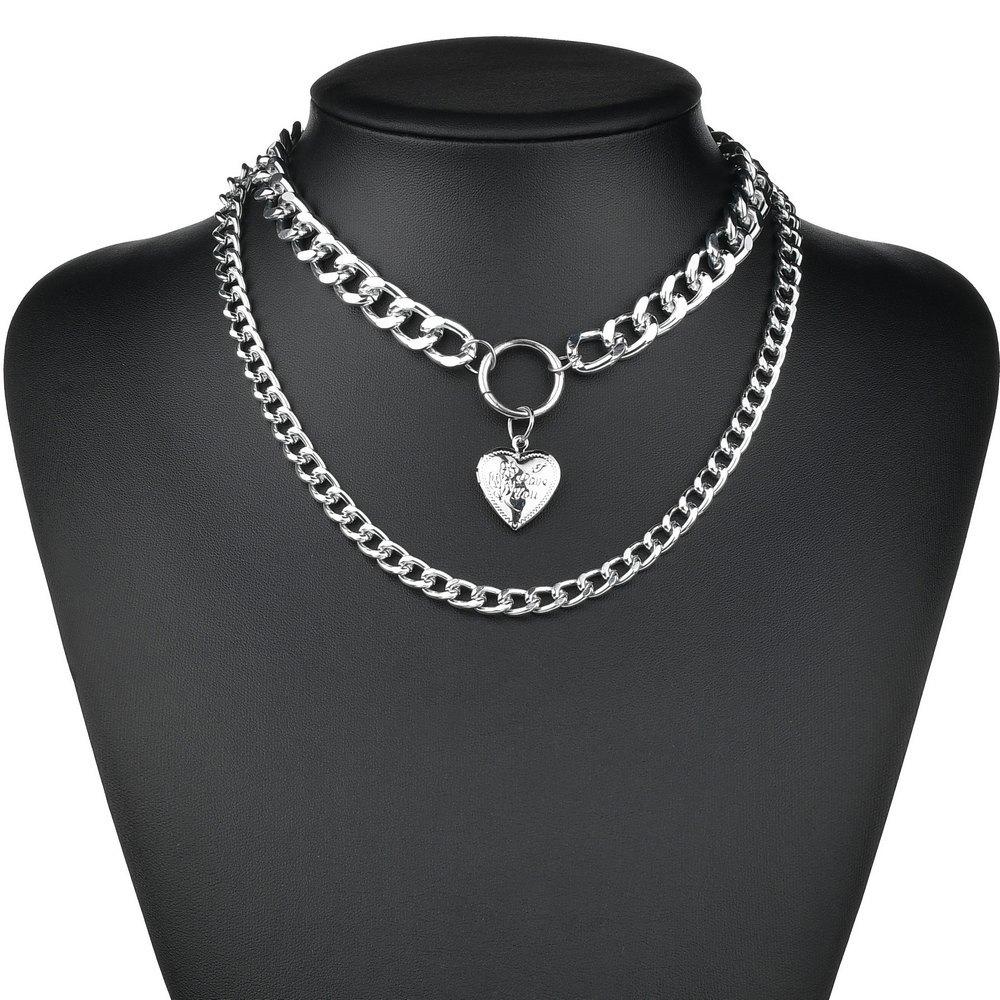 Accessories Retro Creative Heart Pendant Necklace Can Open Double Layer Women's Necklace Necklace