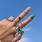 Jewelry Vintage Diamond Gem Heart Shaped Ring Set Simple Star Geometric Ring Jewelry