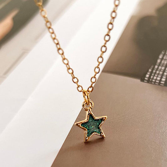 ins mini five-pointed star pendant necklace fashion simple and sweet star-shaped clavicle chain boudoir honey gift necklace