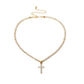 Popular ins minimalist all-match cross rhinestones full of diamonds bm girl cold necklace collarbone chain