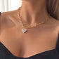 N8321 fashion exaggerated punk metal chain single layer necklace trendy heart-shaped diamond necklace