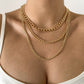 Jewelry Hip Hop Punk Metal Thick Chain Necklace Female Retro Simple Geometric Necklace Set