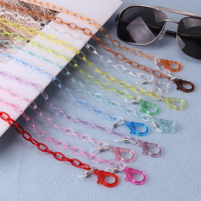 Acrylic transparent crystal mask chain glasses lanyard mask anti-lost rope children adult universal chain