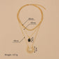 Retro Pattern Alloy Pendant Necklace Fashion Black Bezel Diamond Multilayer Necklace Accessories