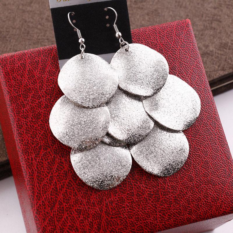 Fashion Simple Alloy Flat Round Women's Earrings Earrings Jewelry