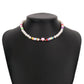 N9966 Bohemian Ethnic Necklace Imitation Pearl Soft Pottery Colorful Necklace Leisure Vacation Pendant