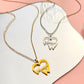 ins stainless steel hollow love necklace fashion creative English letter butterfly clavicle chain net red necklace