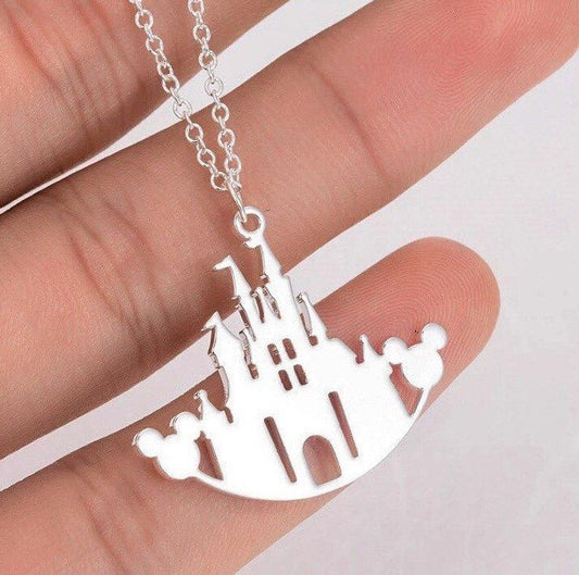 Explosive Cartoon Animation Paradise Castle Mickey Head Necklace Hollow Mickey Castle Necklace Pendant