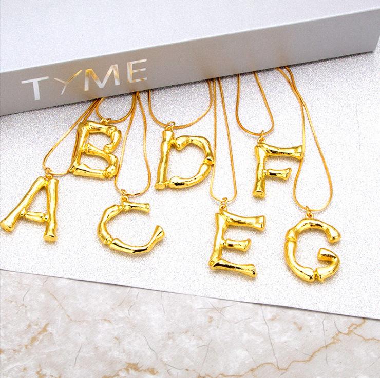 Exaggerated Fashion 26 English Alphabet Necklace Female English Alphabet Clavicle Chain