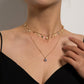 Jewelry fashion simple multi-layer daisy drop glaze necklace personalized multicolored gemstone diamond pendant