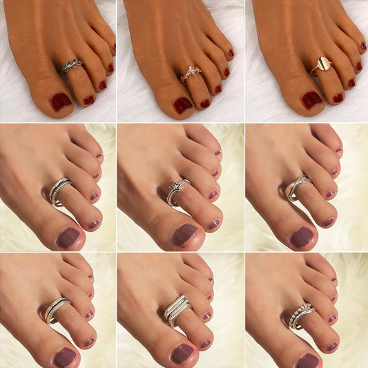 Popular Geometric Beach Foot Ring Sexy Metal Hollow Knuckle Ring Ethnic Foot Jewelry