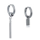 Hip-hop trend punk stainless steel asymmetrical personality design spring bar earrings earrings earrings earrings