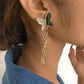 E1118 Jewelry Alloy Drip Oil Chain Butterfly Micro-Inlaid Earrings Personalized Tassel Long Earrings