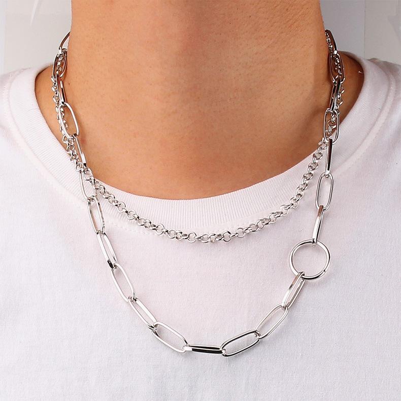 Circle chain double-layer necklace female ins net red short sexy clavicle chain temperament chic cold necklace