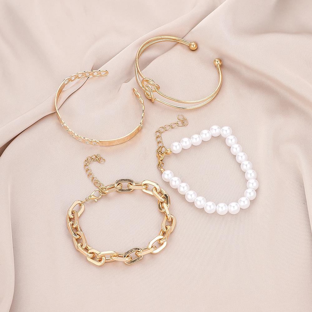 Simple personality trend Bohemian multi-layer pearl bracelet suit style beautiful and elegant temperament jewelry for women