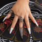 Jewelry gothic hollow tapered nail set with finger ring niche metal tassel ring female