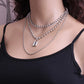 Fashion street shooting hip-hop blade multi-layer necklace fashion jewelry ball chain lock necklace