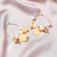 ins simple geometric pearl earrings French light luxury creative glossy square ear hanging net red exaggerated ear buckle