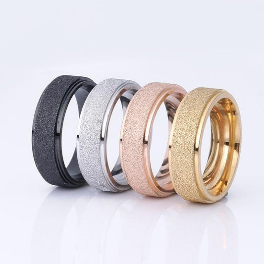 Gauze matte titanium steel men and women ring personality simple stainless steel ring ring jewelry